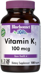 Bluebonnet Vitamin K1 – 100 mcg – 100 Vegan Caplets – Bone & Cardiovascular Health Support