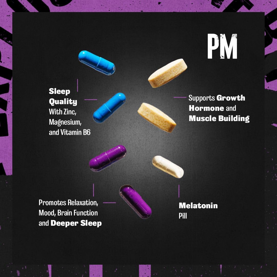 Animal PM Sleep & Night‑Time Recovery – Multivitamin & Amino Complex – With Magnesium, Zinc, Adaptogens & Herbal Extracts – Deep Sleep, Muscle Recovery & Immune Support – 30 Packs