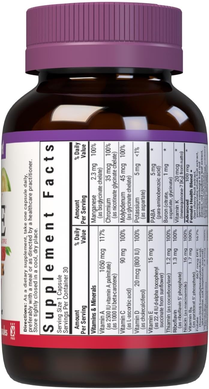 Bluebonnet Ladies One® – 30 Vegetable Capsules – Whole Food Multivitamin for Women’s Energy & Vitality - END Nutrition