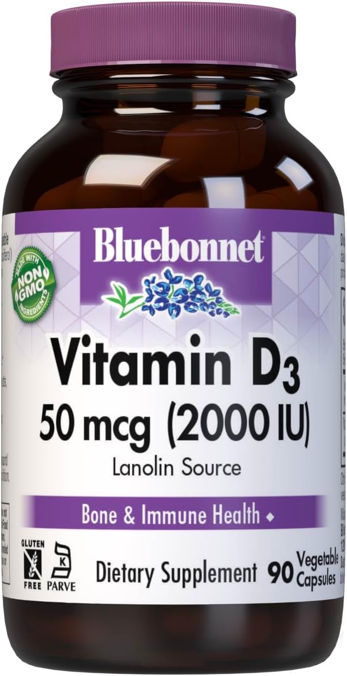 Bluebonnet Vitamin D3 – 2000 IU – 90 Vegetable Capsules – Bone, Immune & Mood Support - END Nutrition