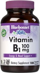 Bluebonnet Vitamin B1 – 100 mg – 100 Vegetable Capsules – Mood & Energy Support