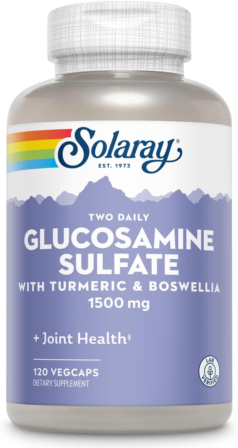 Solaray Glucosamine Sulfate 1500 mg with Turmeric & Boswellia – Joint Comfort, Connective Tissue & Mobility – 120 Vegan Capsules - END Nutrition