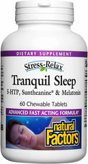 Natural Factors Tranquil Sleep Melatonin 5-HTP Chewable Sleep Support 60 Tabs