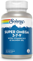 Solaray Super Omega 3‑7‑9 – EPA, DHA & Essential Fatty Acids – Skin, Heart & Joint Support – 120 Mini Softgels