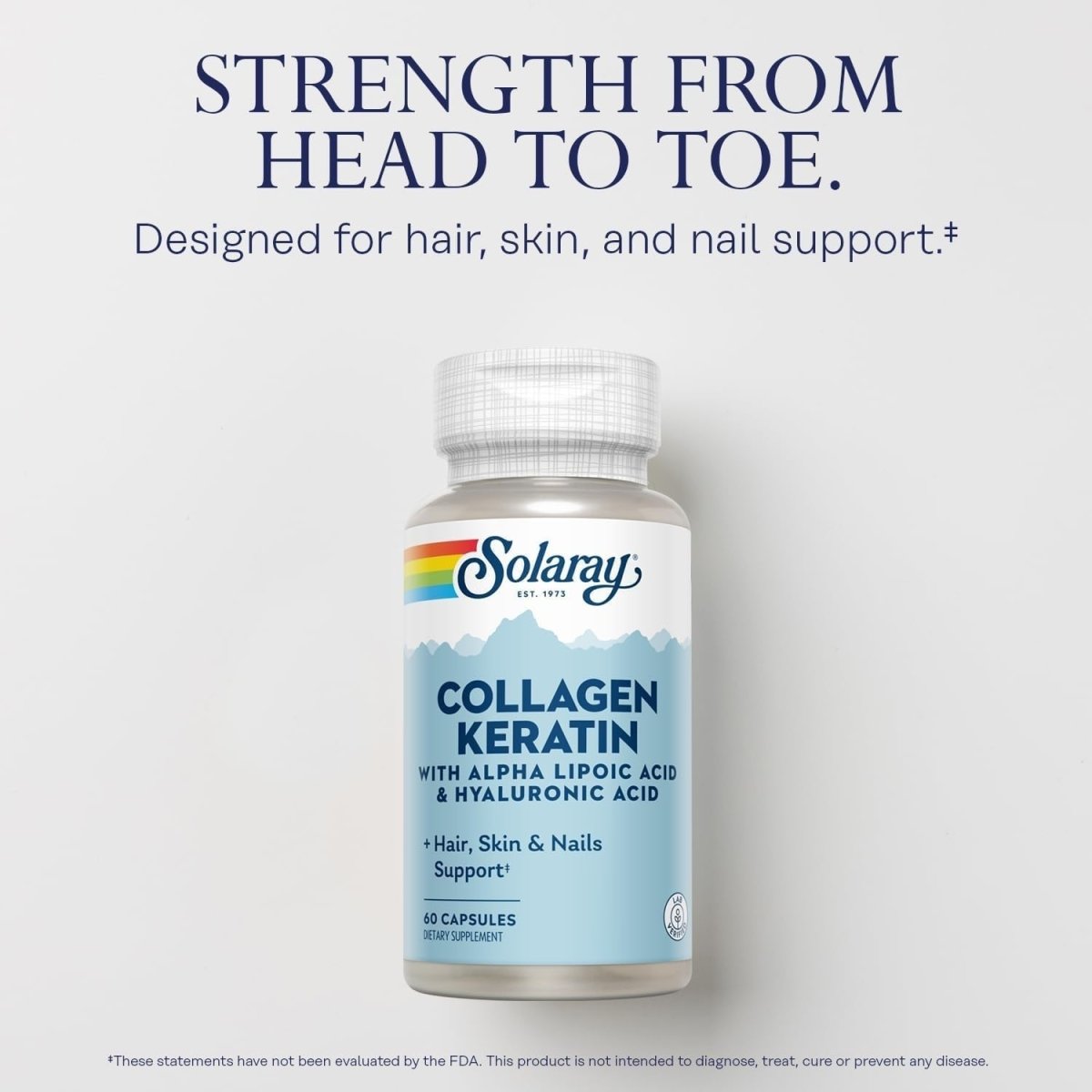 Solaray Collagen Keratin – Hair, Skin & Nails Support with Alpha Lipoic Acid & Hyaluronic Acid – 60 Vegan Capsules - END Nutrition