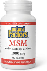 Natural Factors MSM – 1000 mg – 90 Capsules – Joint, Hair, Skin & Nail Support