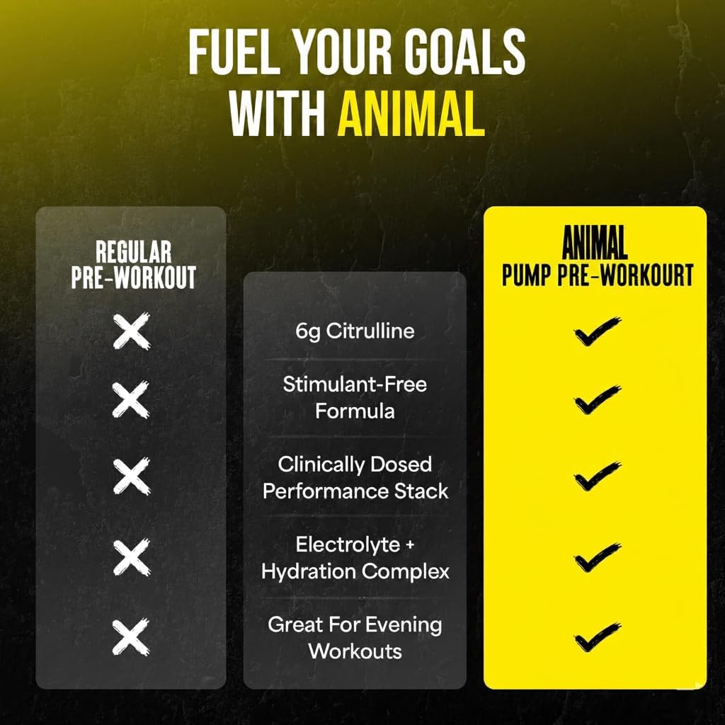Universal Nutrition Animal Pump – Pre‑Workout Pump & Energy Formula – Citrulline, Creatine, Stims – Lemon Surge Powder – 442 g