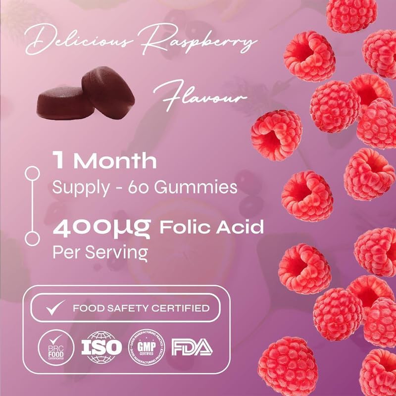 Known Pregnancy Support Gummies – 400 mcg Folic Acid, Raspberry Flavour, Vegan Prenatal Multivitamin with D3, K, C, E, B12, Biotin & Zinc – 1 Month Supply - END Nutrition