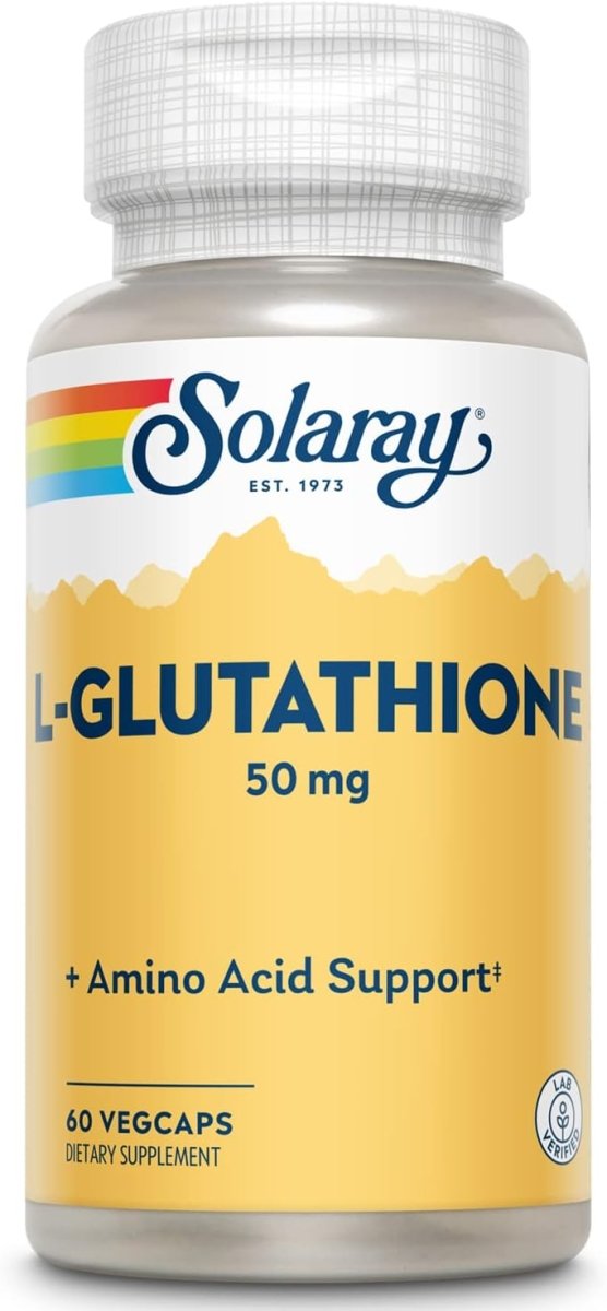 Solaray L‑Glutathione 50 mg – Antioxidant, Immune & Cellular Wellness Support – 60 Vegan Capsules - END Nutrition