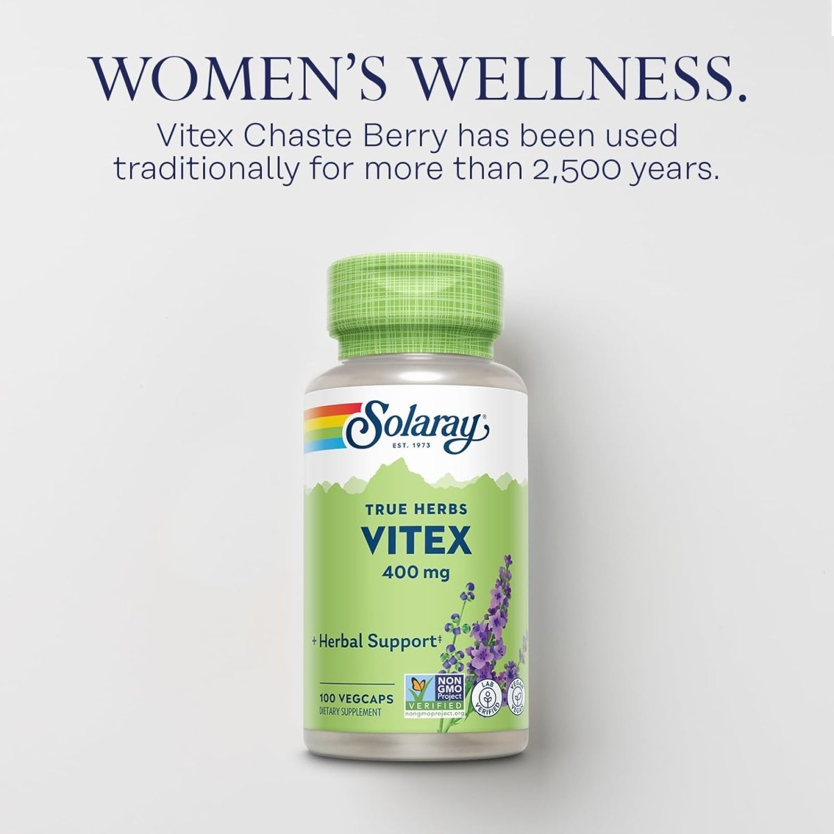 Solaray Vitex Berry 400 mg – Women’s Hormone Balance, Menstruation & Menopause Support – 100 Vegan Capsules - END Nutrition