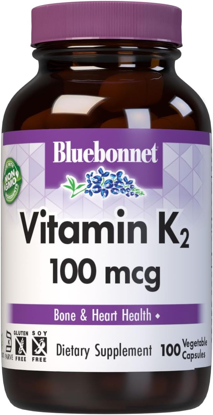Bluebonnet Vitamin K2 – 100 mcg – 100 Vegetable Capsules – Heart & Bone Health Support (MK‑7) - END Nutrition