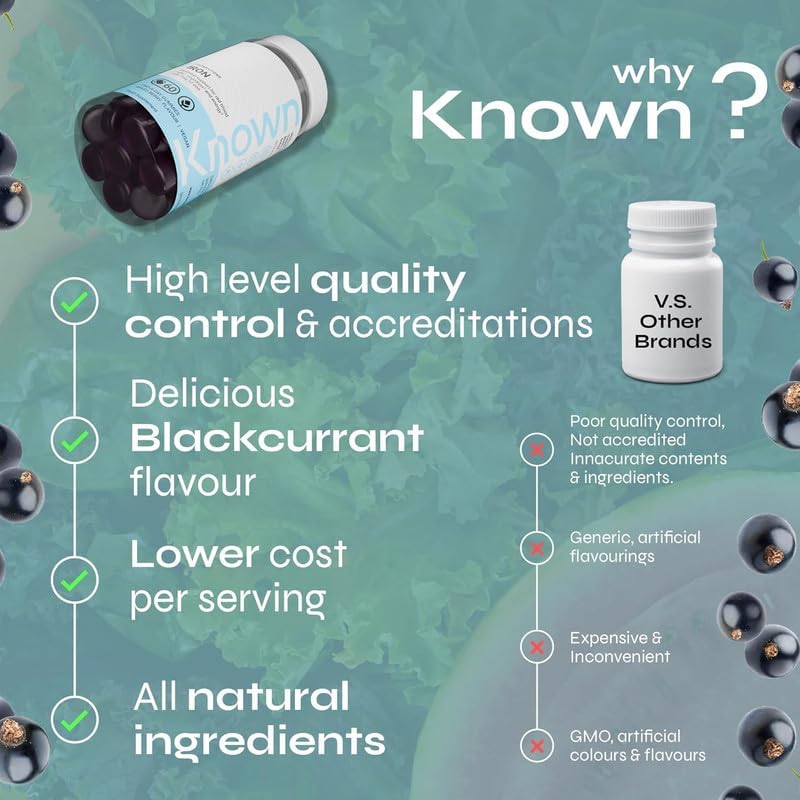 Known Zinc Gummies – 20 mg, Blackcurrant Flavour, Vegan, Immune Support, Skin, Hair, Nails, Fertility & Cognitive Function – 1 Month Supply - END Nutrition