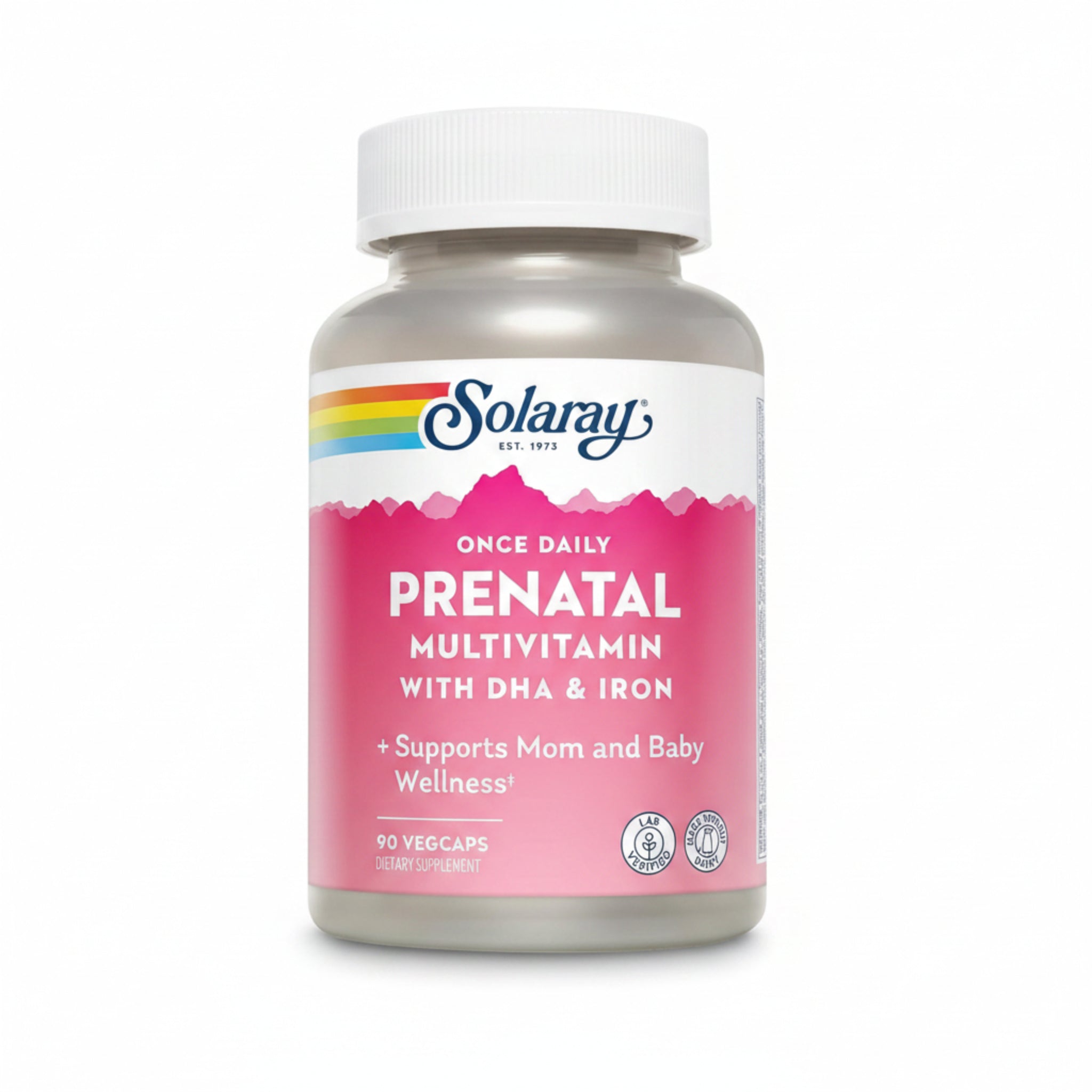 Solaray Once Daily Prenatal Multivitamin with DHA & Iron – Complete Vitamins & Minerals for Expectant Mothers – Herbal Blend & Whole Food Base – 90 Vegan Capsules - END Nutrition
