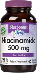 Bluebonnet Niacinamide – 500 mg – 60 Vegetable Capsules – Cardiovascular & Energy Metabolism Support