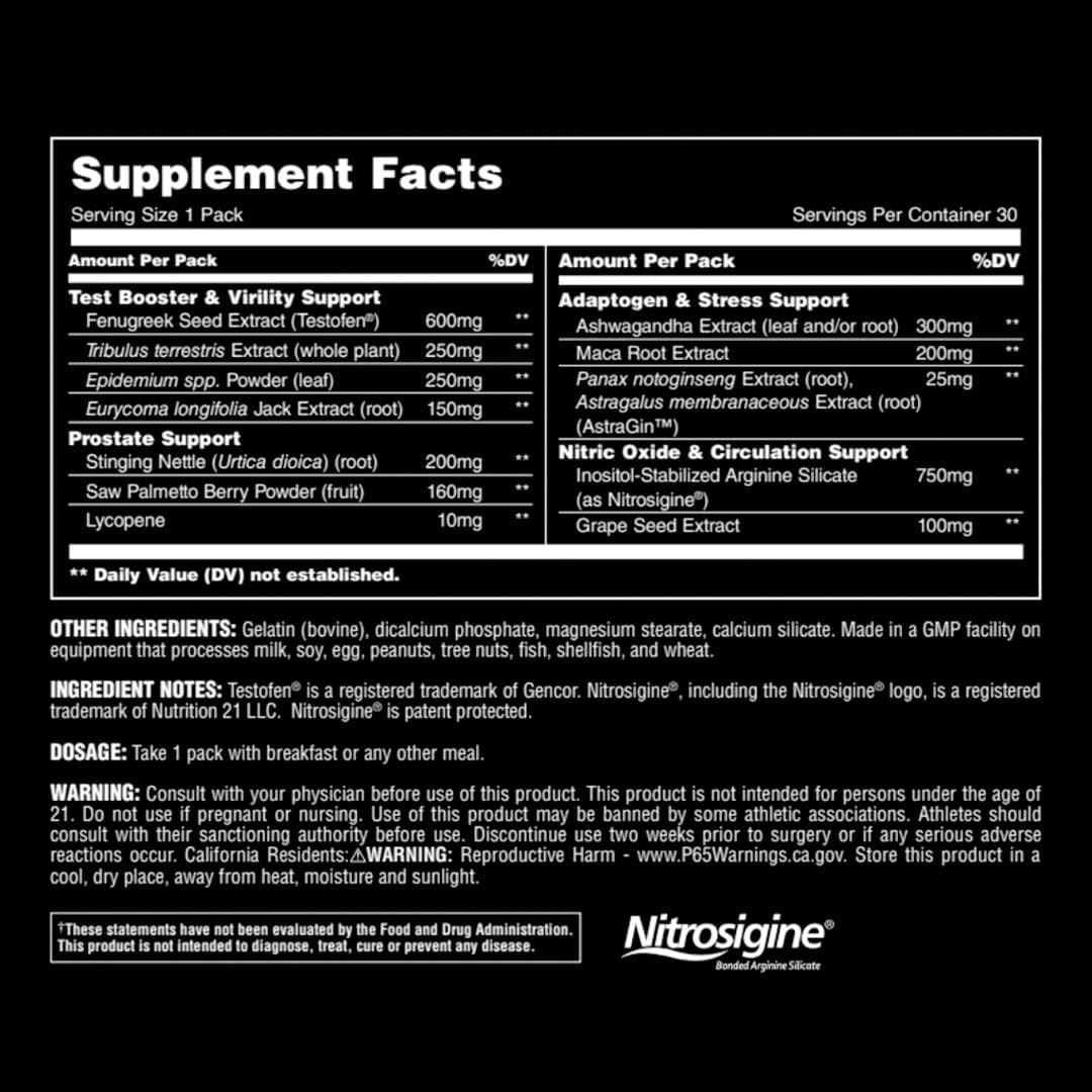 Animal TNT+ Men’s Performance Boost – Testosterone, Vitality & Recovery Support – With Zinc, Magnesium, Tribulus & Herbal Extracts – Strength, Energy & Hormone Balance – 30 Packs