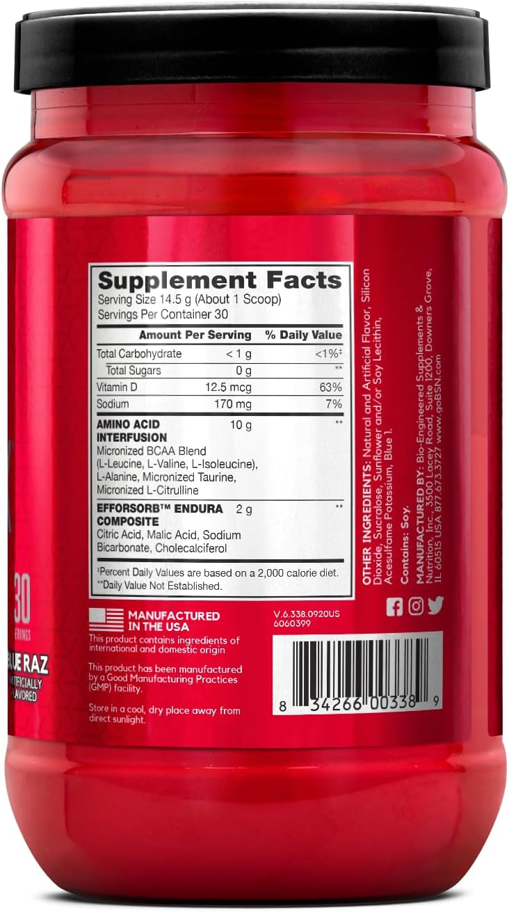 BSN Amino X Blue Raspberry – 10g BCAA & Amino Blend | END Nutrition