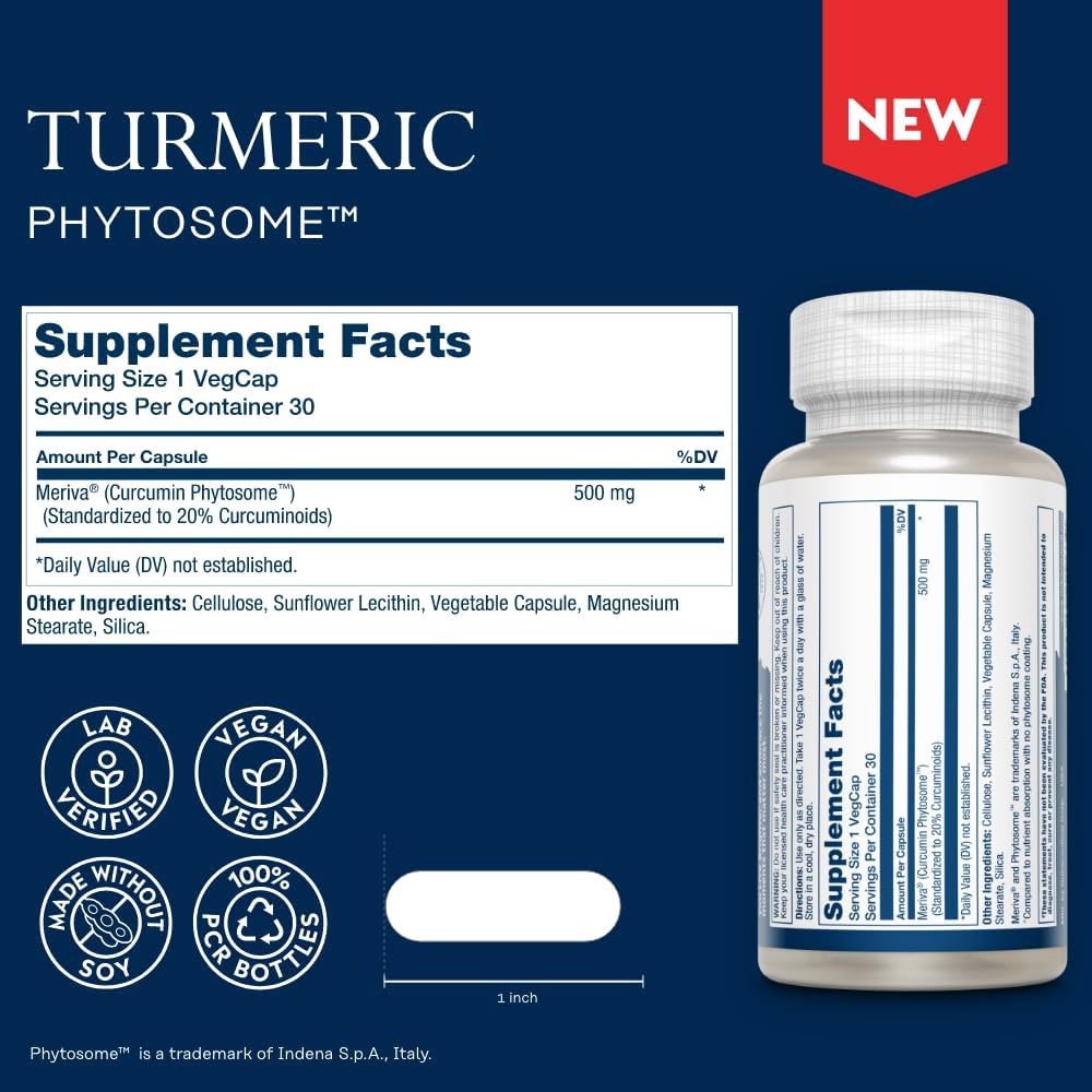 Solaray ProSorb Turmeric Phytosome 500 mg – 29X Absorption Curcumin – Joint Comfort, Mobility & Antioxidant Support – 30 Vegan Capsules - END Nutrition