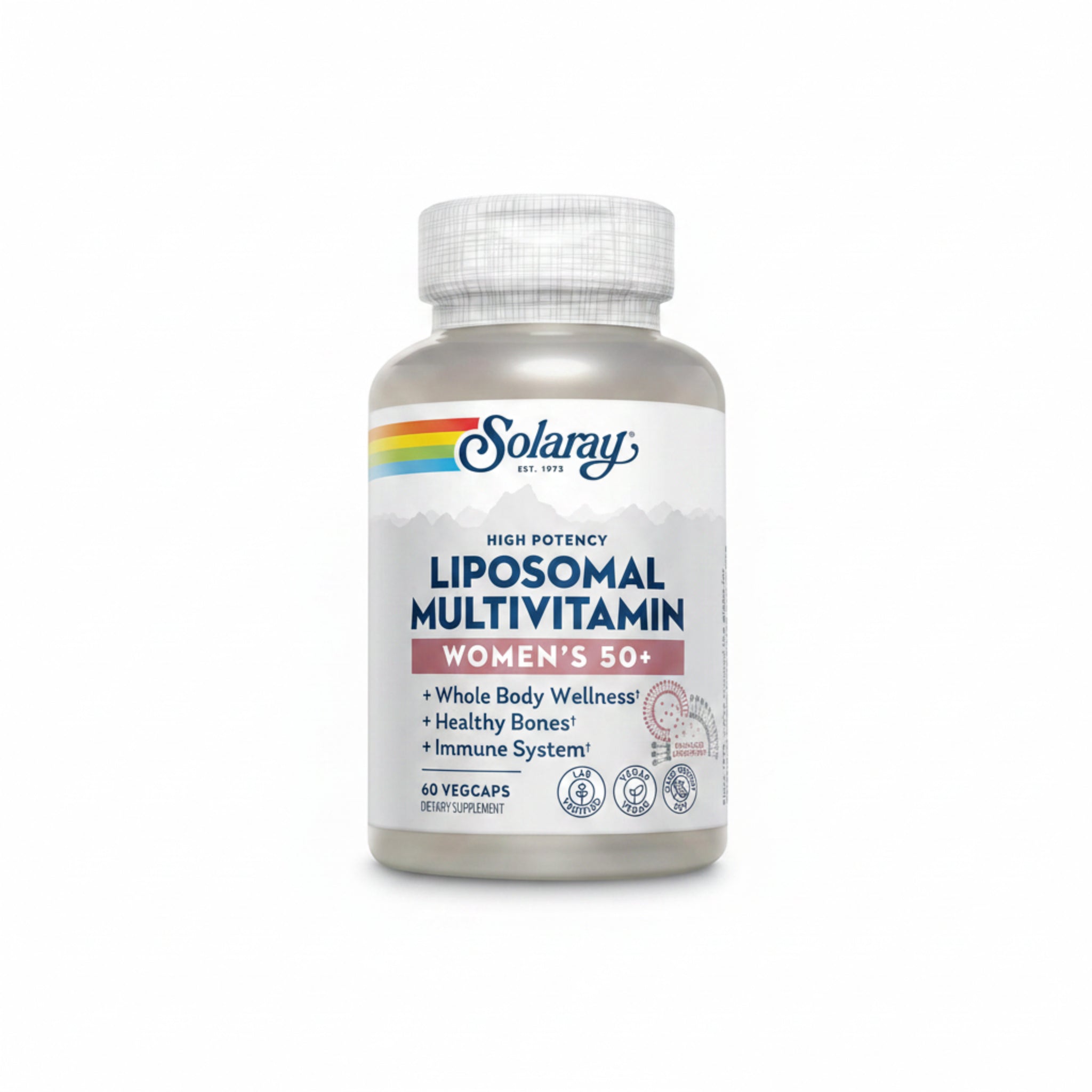 Solaray Liposomal Multivitamin for Women 50+ – Enhanced Absorption with Iron, Vitamin D, C, B12 & Biotin – Immune & Bone Support – 60 Vegan Capsules - END Nutrition