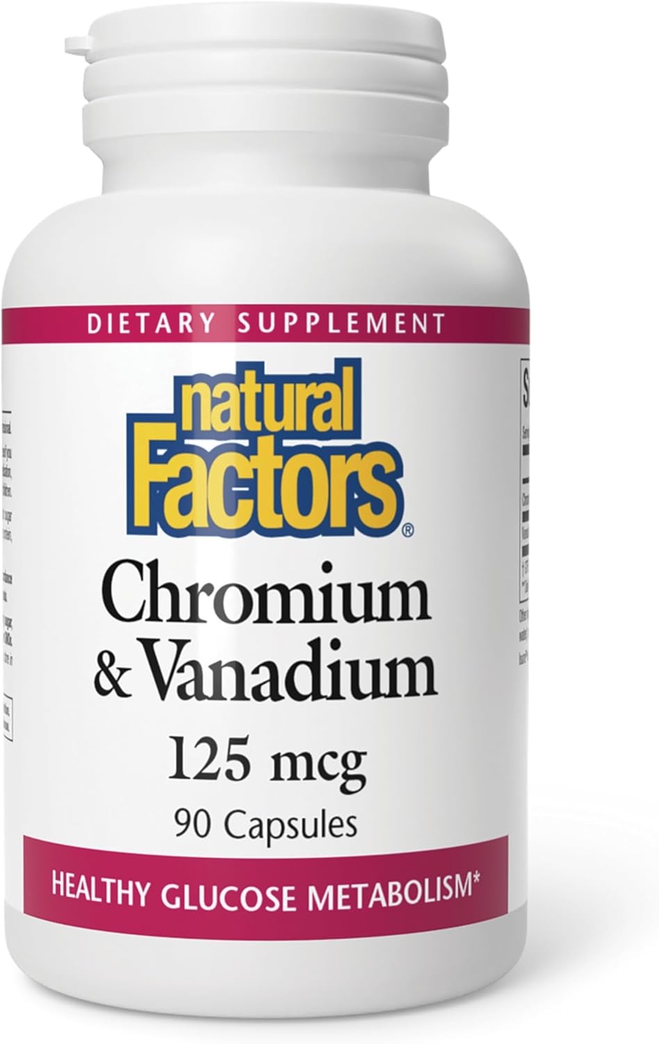 Natural Factors Chromium & Vanadium – 125 mcg – 90 Capsules – Blood Sugar, Metabolism & Energy Support - END Nutrition
