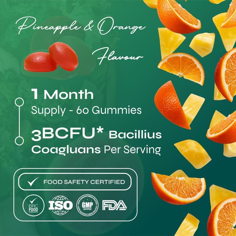 Known Pre+Pro Gut Support Gummies – 3 Billion CFU Bacillus Coagulans, Pineapple & Orange Flavour, Vegan Digestive & Immune Health – 60 Gummies, 1 Month Supply - END Nutrition