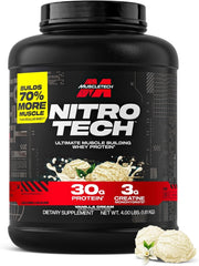 MuscleTech Nitro-Tech Whey Protein Isolate with Creatine| Vanilla Cream,4 lb