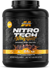 MuscleTech Nitro-Tech 100% Whey Gold Protein | Double Rich Chocolate, 5 lb