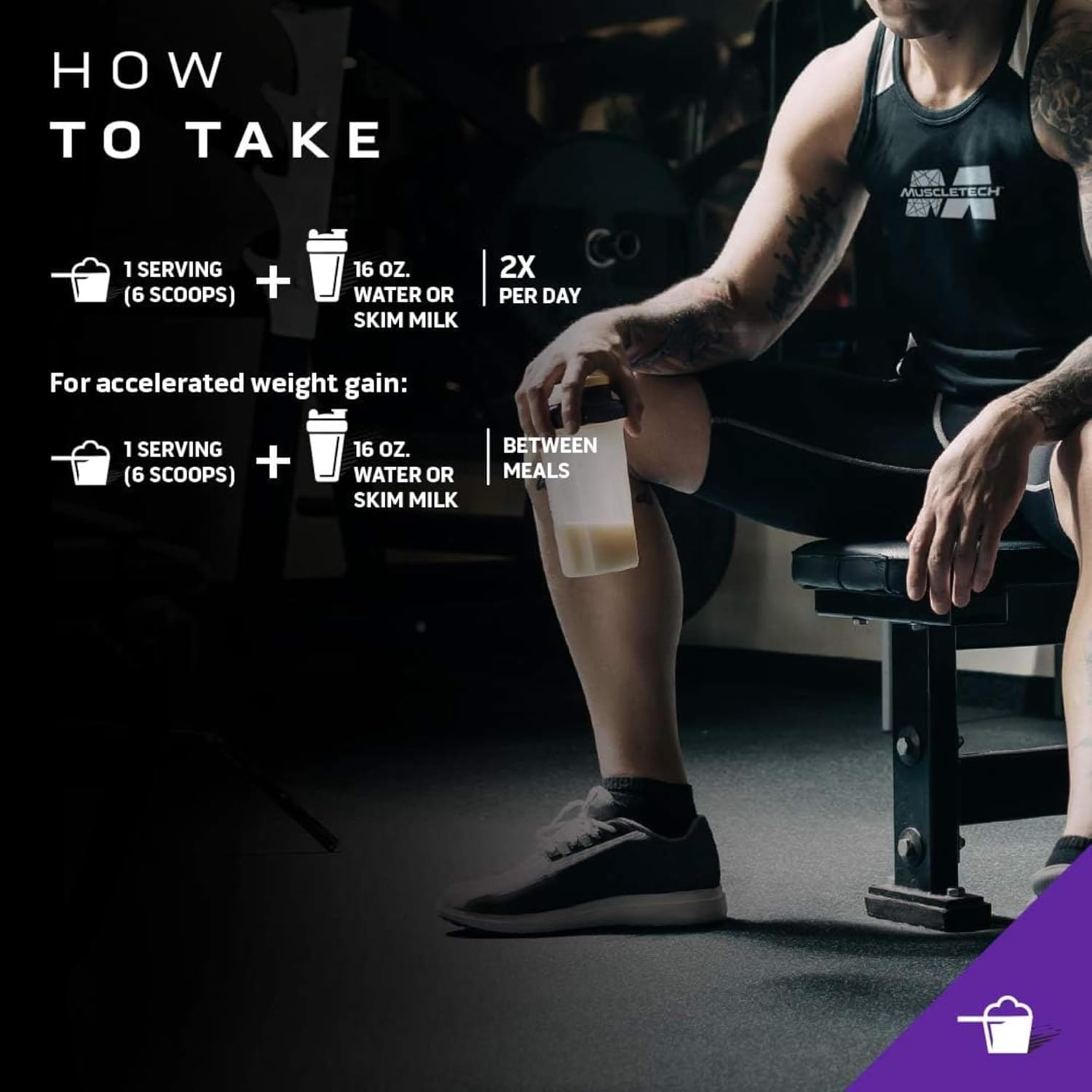 MuscleTech 100% Mass Gainer Protein Powder | Chocolate Fudge Brownie, 5.15 lb