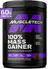 MuscleTech 100% Mass Gainer Protein Powder | Chocolate Fudge Brownie, 5.15 lb