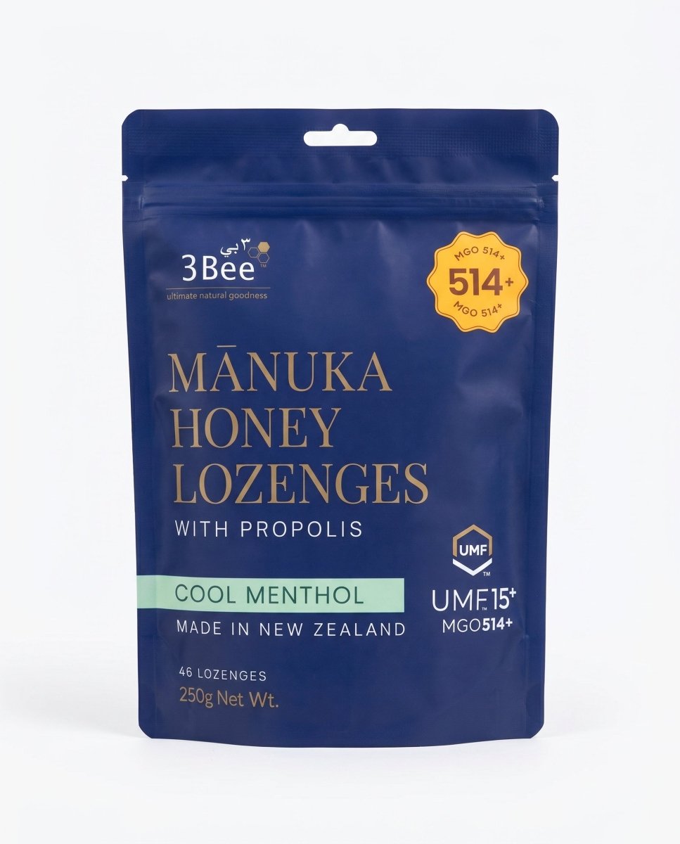 3BEE MHoney UMF15+ Lozenges – Menthol With Propolis , 250g – Manuka Honey UMF15+, Cooling Relief, Immunity Support