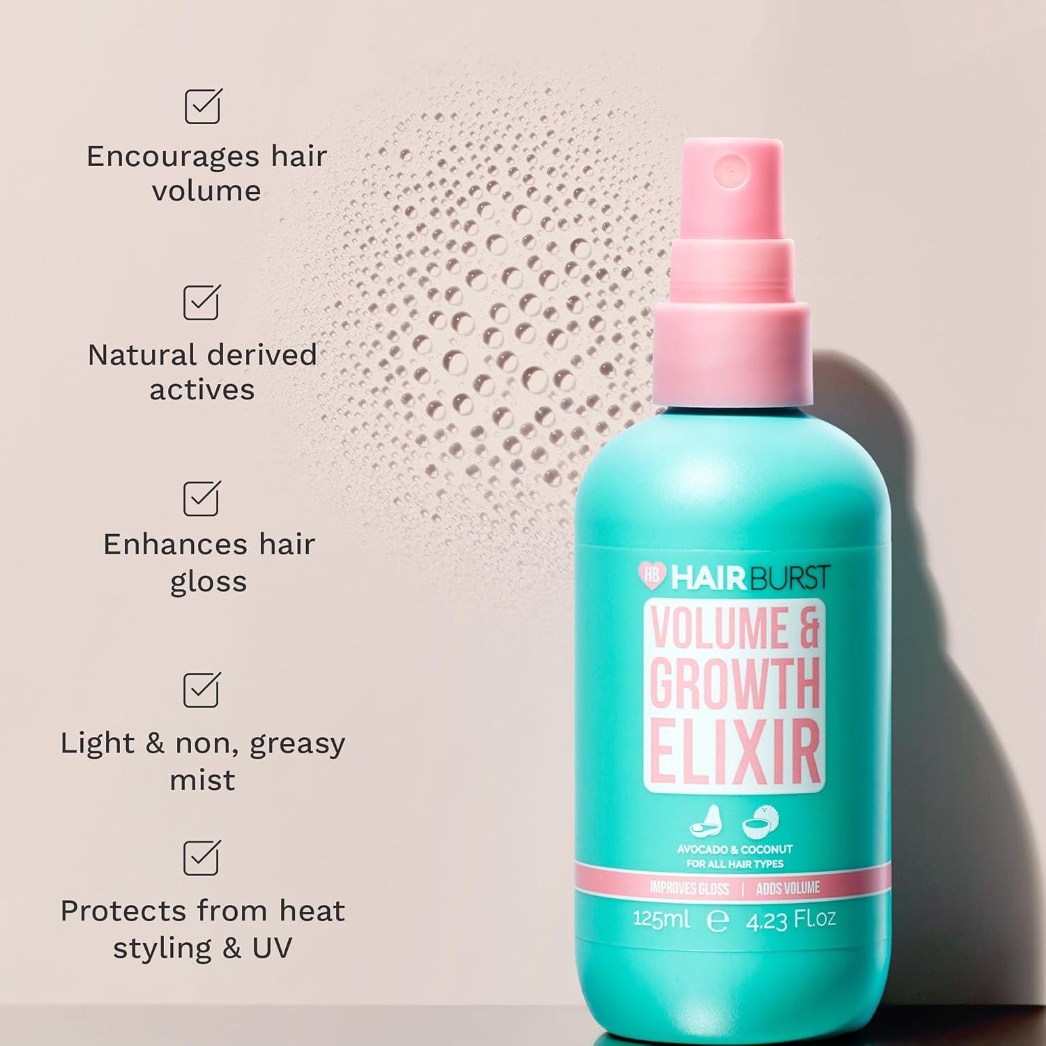 Hairburst  Volumising & Growth Elixir | Multipurpose Spray for Thickness, Shine & Root Boost