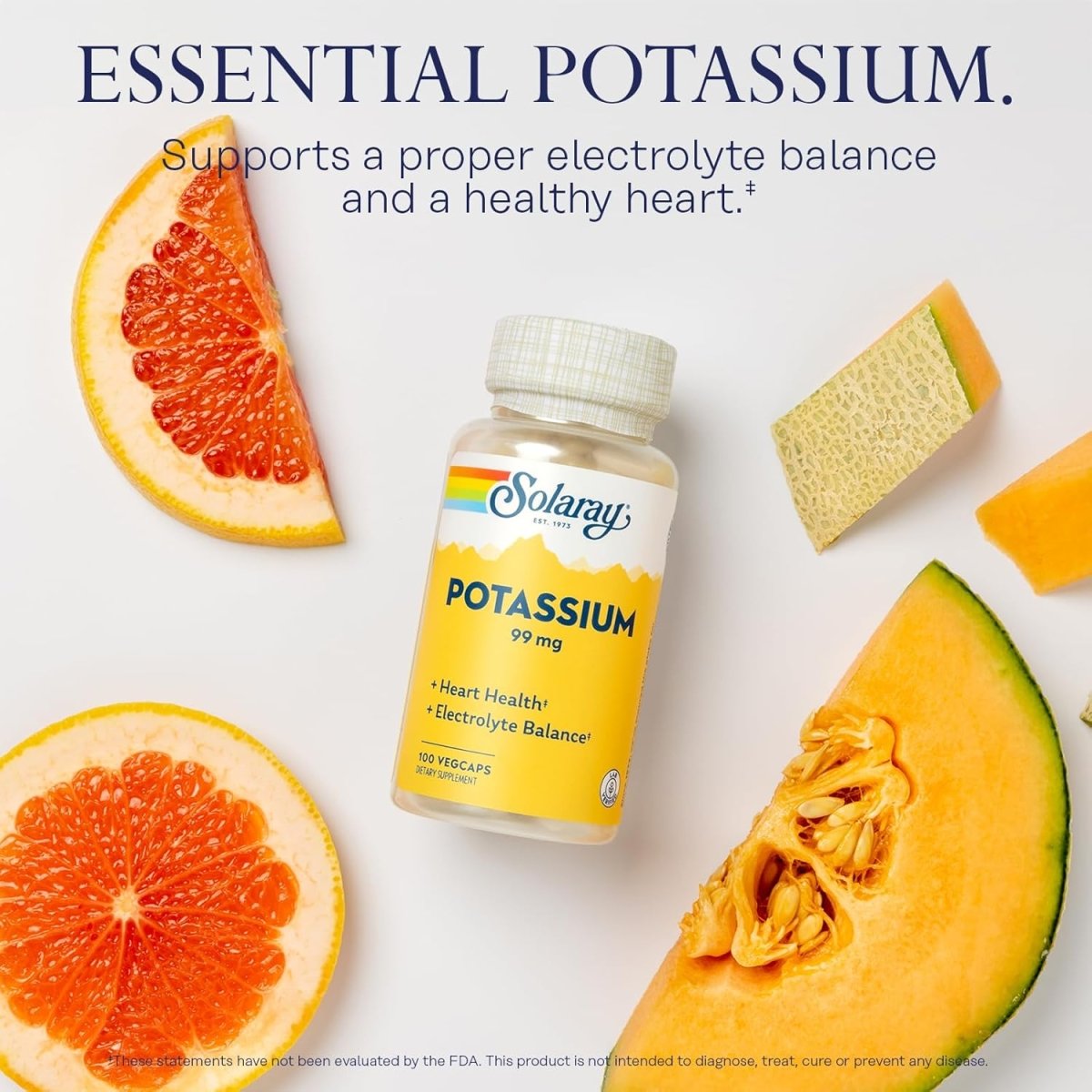 Solaray Potassium 99 mg – Electrolyte Balance, Heart Health & Muscle Support – 100 Vegetarian Capsules - END Nutrition