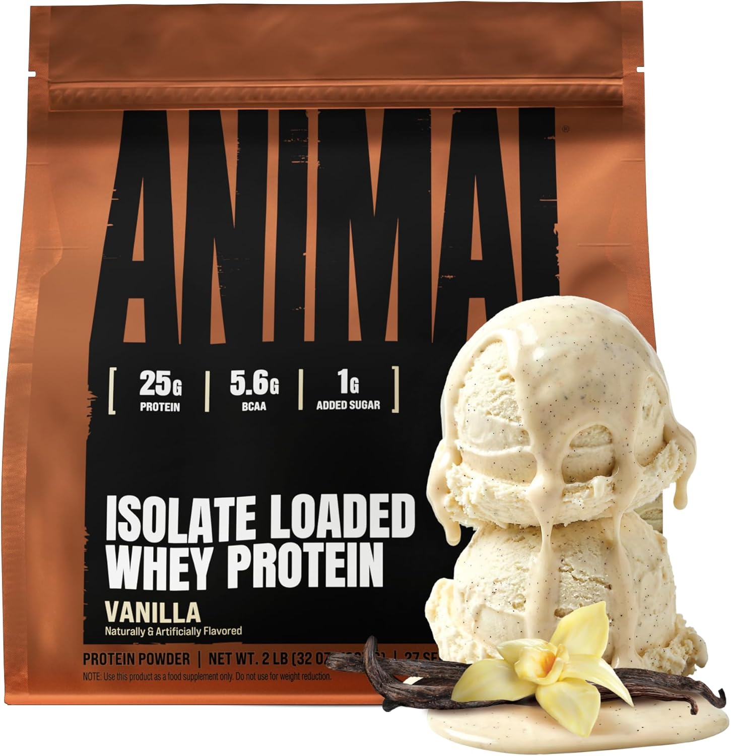 Universal Nutrition Animal Isolate Loaded Whey Protein – Fast Recovery & Lean Muscle – Vanilla Flavor – 2 lb