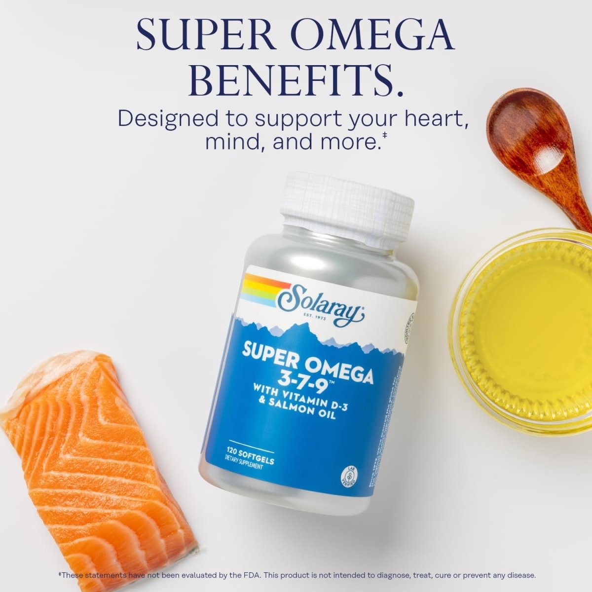 Solaray Super Omega 3‑7‑9 – EPA, DHA & Essential Fatty Acids – Skin, Heart & Joint Support – 120 Mini Softgels - END Nutrition