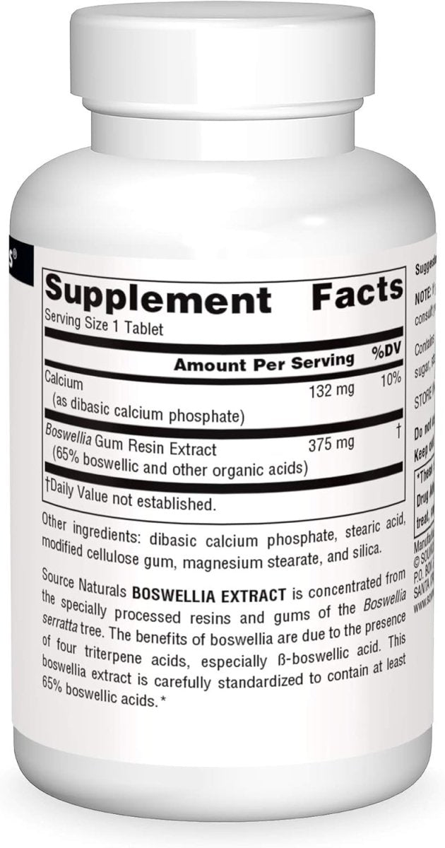 Source Naturals Boswellia Extract – 243 mg – 50 Tablets – Joint & Inflammation Support - END Nutrition