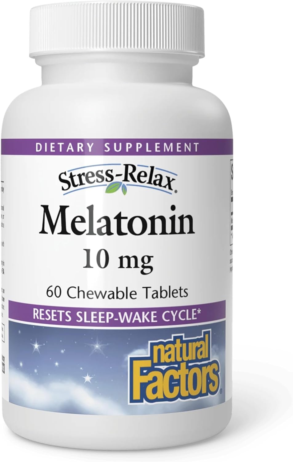 Natural Factors Stress‑Relax Melatonin – 10 mg – 60 Chewable Tablets – Sleep Support - END Nutrition