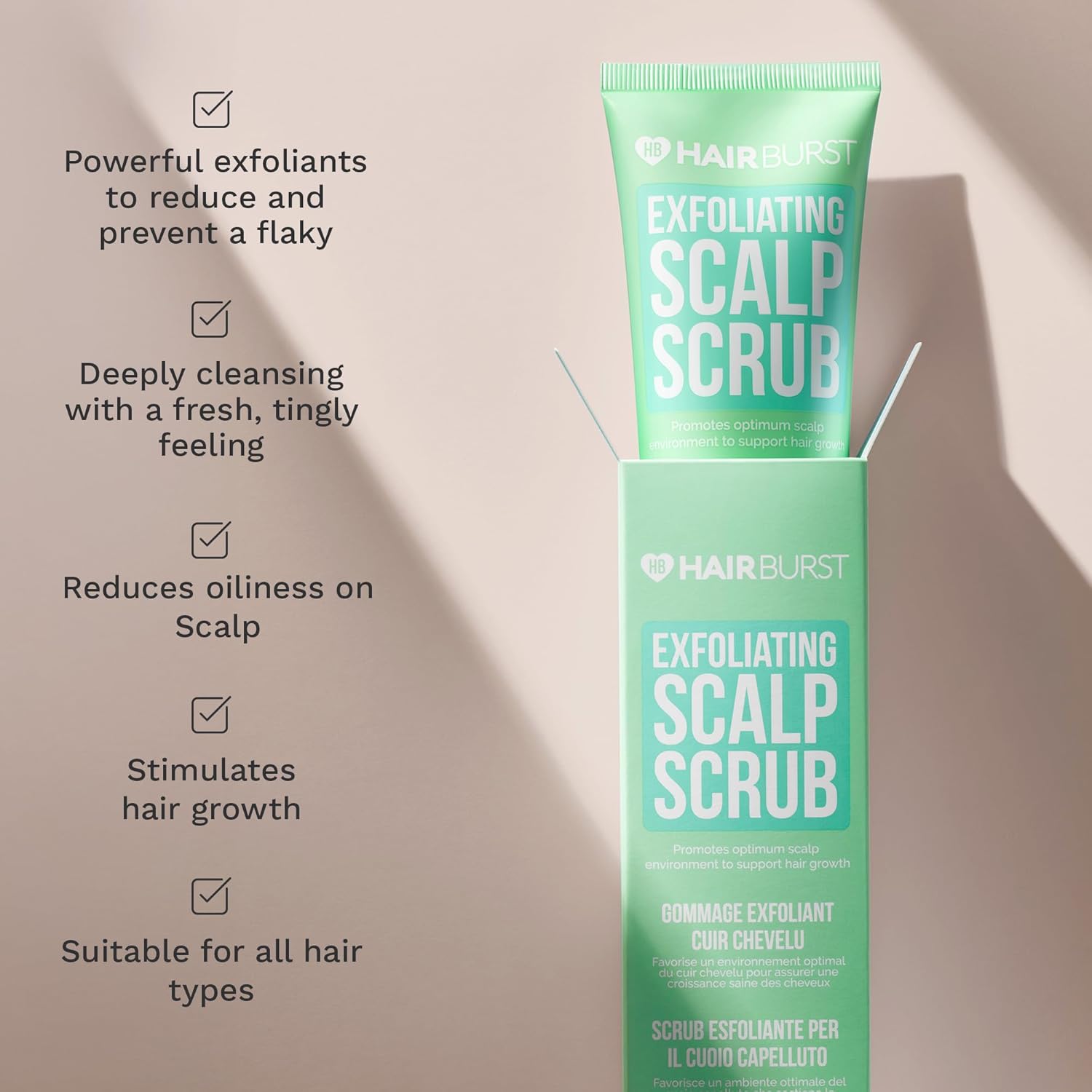 Hairburst Scalp Scrub | Vegan Anti‑Dandruff Pre‑Shampoo Treatment  Deep Cleansing & Hair Growth Support