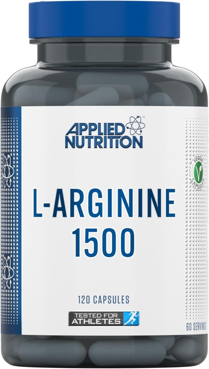 Applied Nutrition L‑Arginine Capsules – 1500 mg High Strength – Nitric Oxide Booster for Workout, Pump & Performance – 60 Servings - END Nutrition