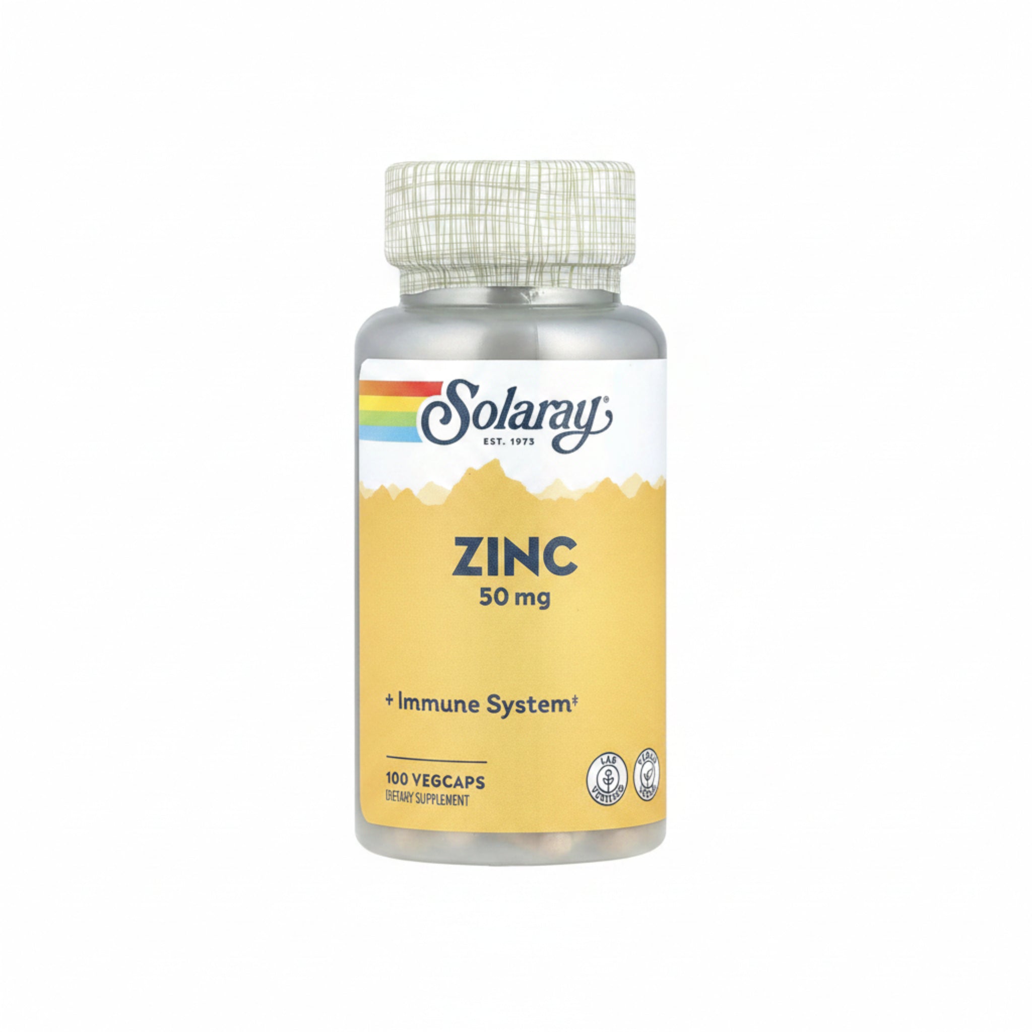 Solaray Zinc 50 mg – Immune Defense, Skin Health & Cellular Support – 100 Vegetarian Capsules - END Nutrition