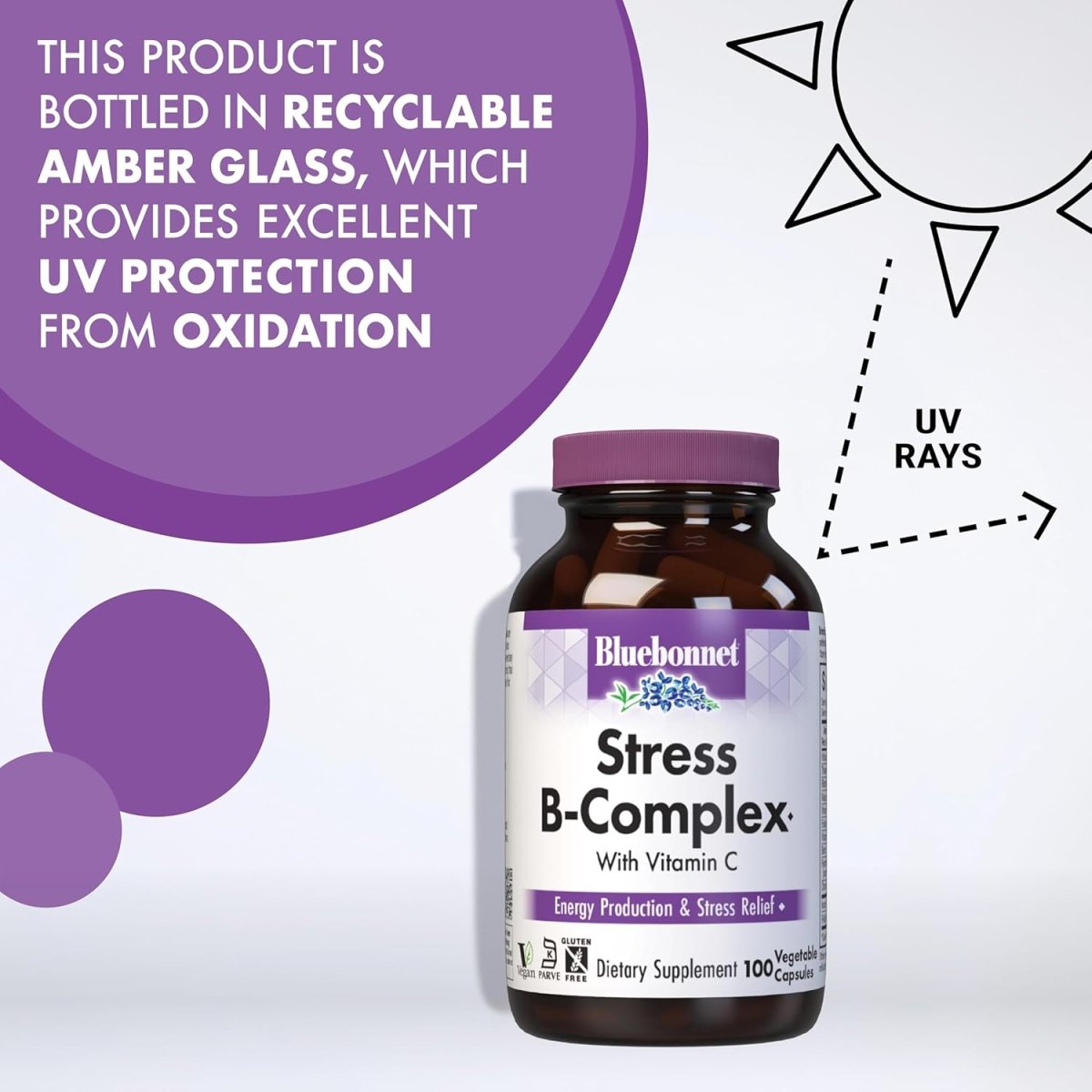Bluebonnet B‑Complex – 100 Vegetable Capsules – Full Spectrum B Vitamins for Energy & Nervous System Support - END Nutrition