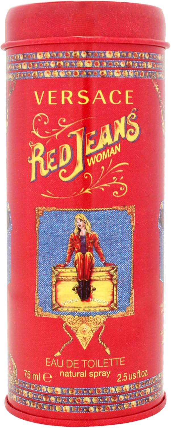 Versace Red Jeans Woman Eau de Toilette – Playful Floral Fruity Scent – 75ml