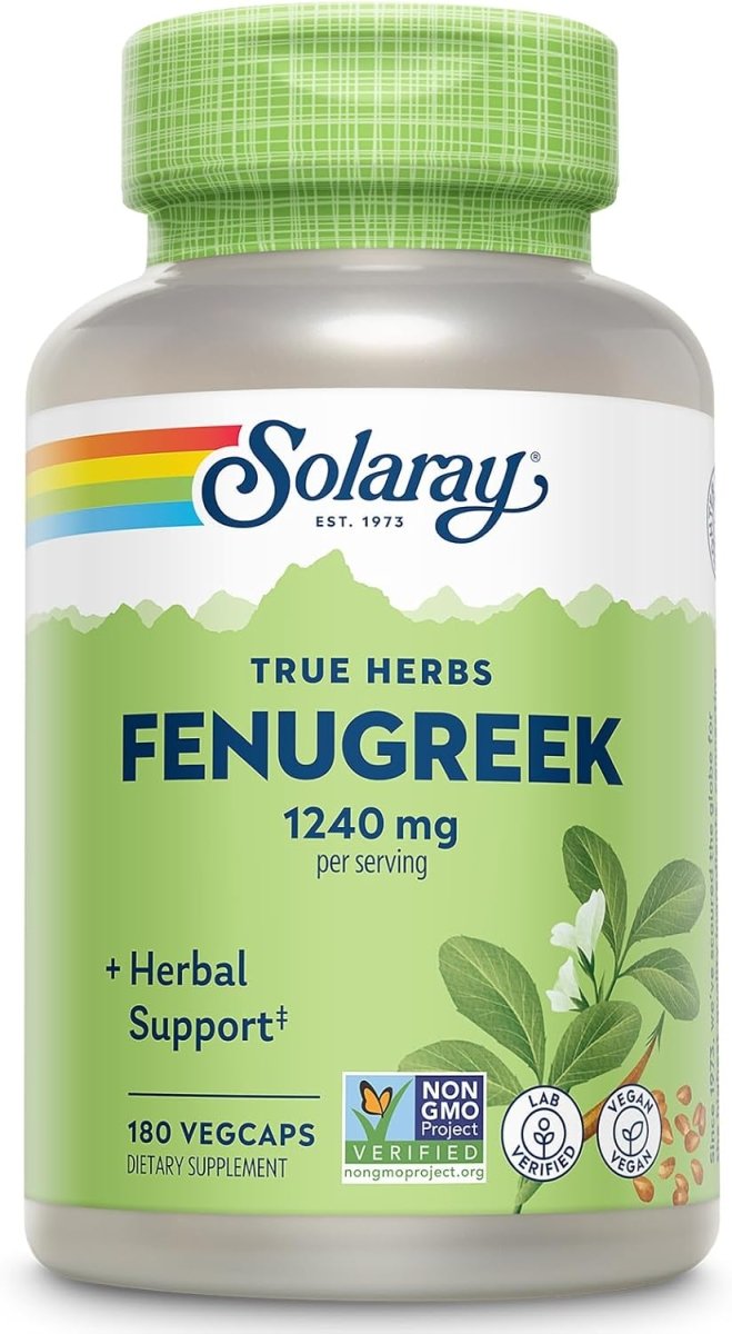 Solaray Fenugreek Seed 1240 mg – Herbal Support for Metabolism, Digestion & Vitality – 180 Vegan Capsules - END Nutrition