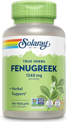 Solaray Fenugreek Seed 1240 mg – Herbal Support for Metabolism, Digestion & Vitality – 180 Vegan Capsules
