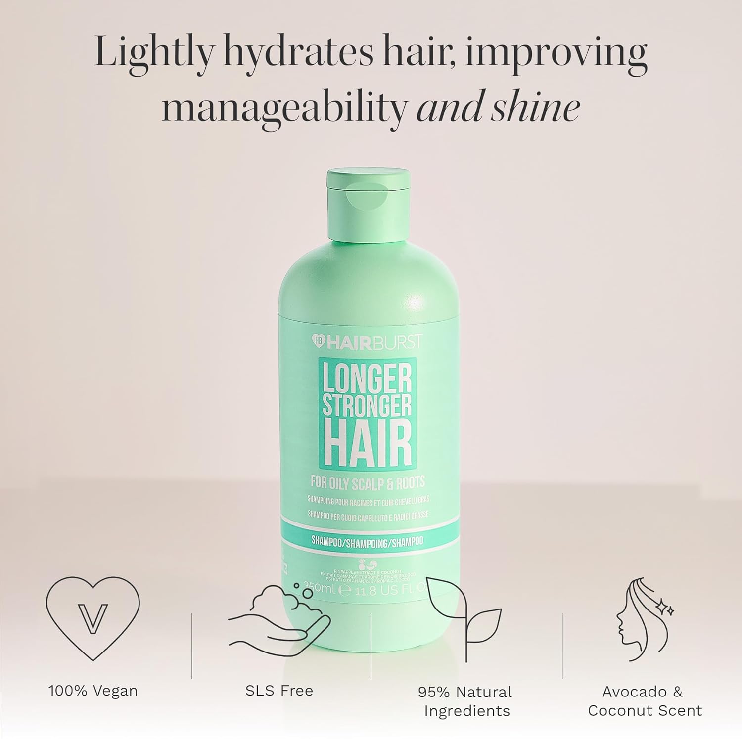 Hairburst Shampoo for Oily Hair | Deep Cleansing, Purifying & Hydrating, SLS & Paraben Free