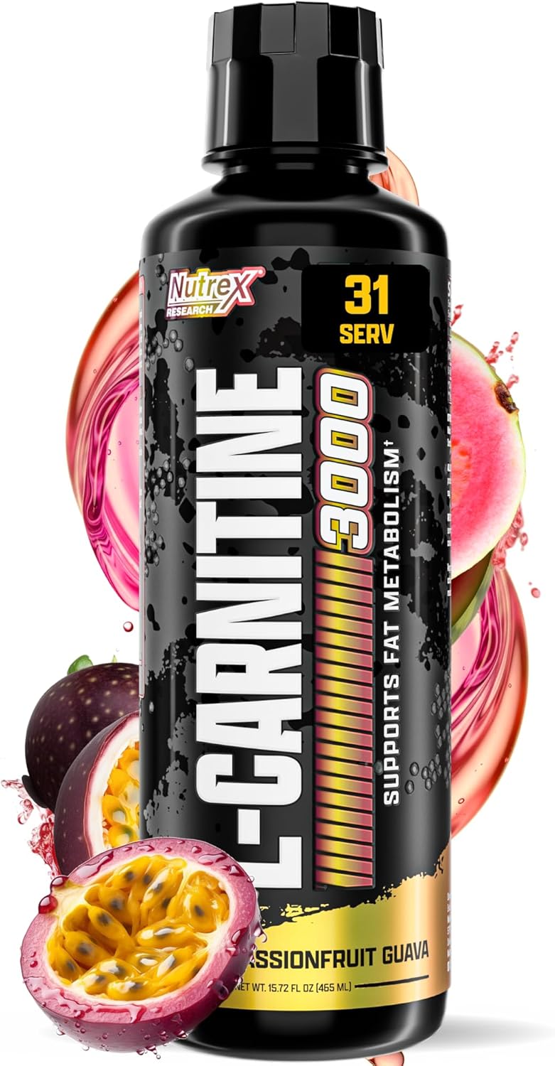 Nutrex Liquid L‑Carnitine 3000 – Passion Fruit Guava – 31 Servings – Fat Metabolism, Energy & Endurance Support