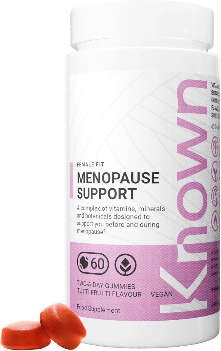 Known Menopause Support Gummies – Tutti Frutti Flavour, Vegan Multivitamin with Evening Primrose Oil, Sage, Red Clover & Vitamins – Perimenopause & Postmenopause, 1 Month Supply - END Nutrition
