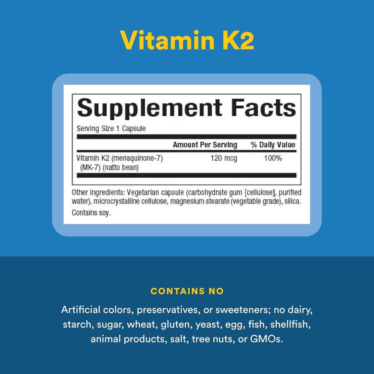 Natural Factors Vitamin K2 – 100 mcg – 60 Veg Capsules – Bone Strength, Heart Health & Calcium Support - END Nutrition