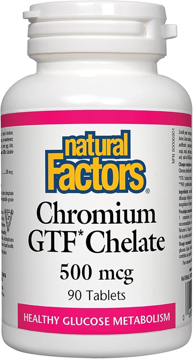 Natural Factors Chromium GTF Chelate – 500 mcg – 90 Tablets – Blood Sugar Balance, Metabolism & Energy Support - END Nutrition