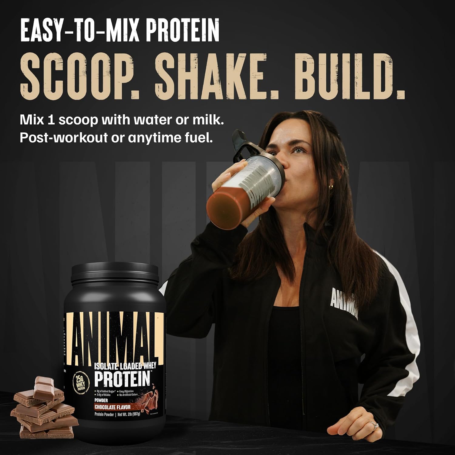 Universal Nutrition Animal Isolate Loaded Whey Protein – Fast Recovery & Lean Muscle – Chocolate Flavor – 2 lb
