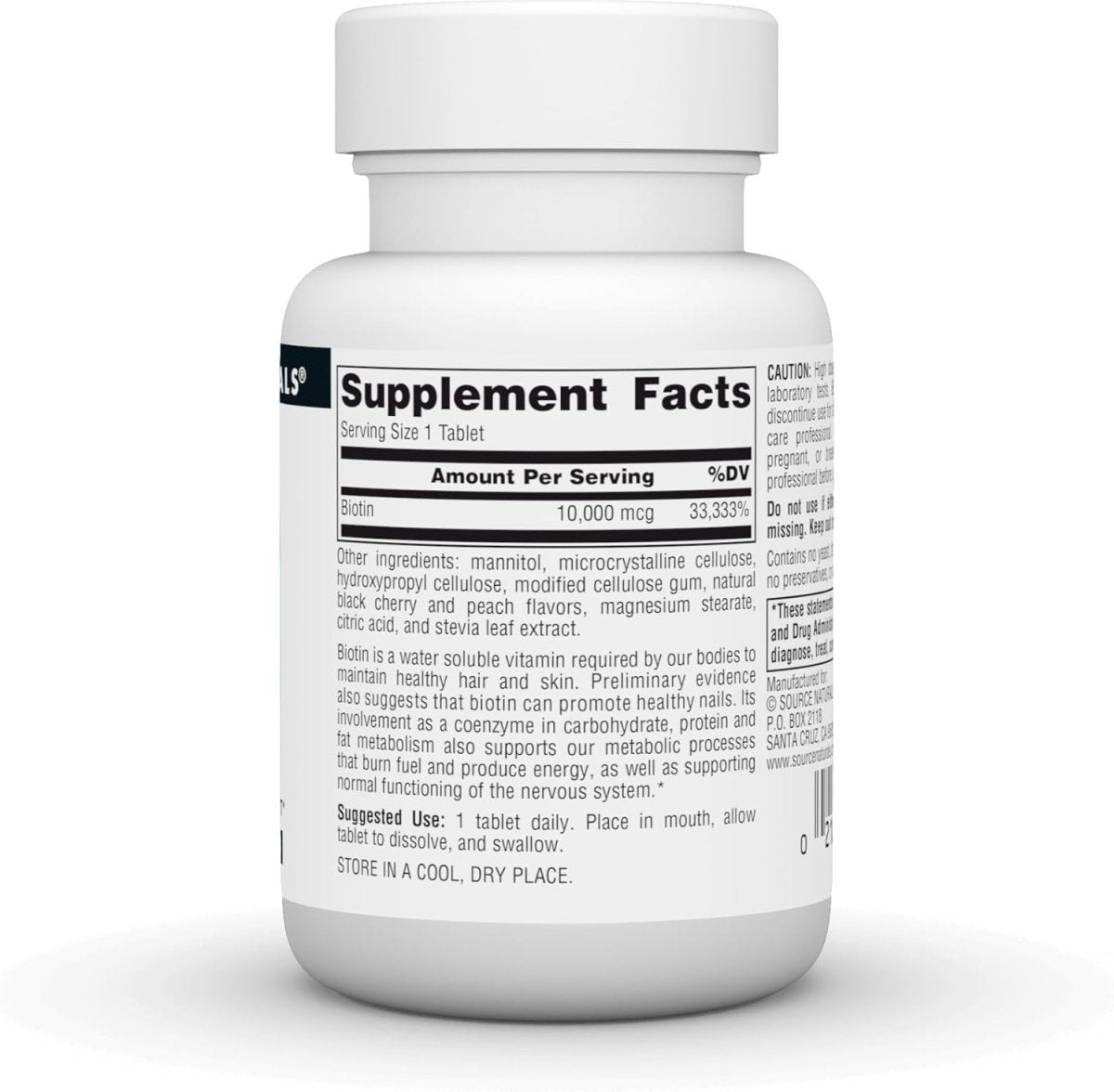 Source Naturals Biotin Fast Melt – 10,000 mcg – 120 Tablets – Hair, Skin & Nail Support - END Nutrition