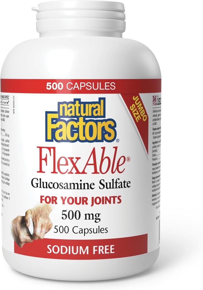 Natural Factors Flexable Glucosamine Sulfate 500 mg 180 Capsules - END Nutrition